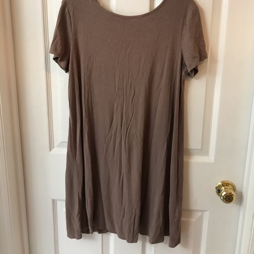 brown dress with open back